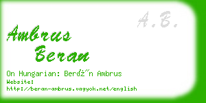 ambrus beran business card